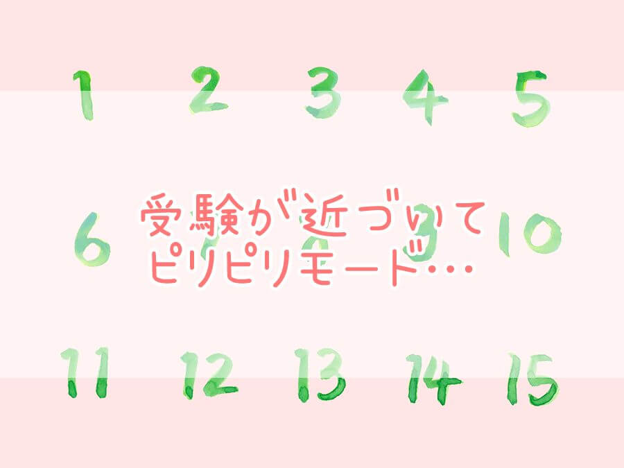 受験が近づいてピリピリモード…